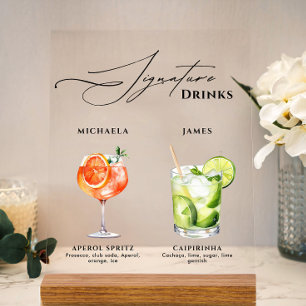 Trouw Signature Drankjes 50+ Waterverf Cocktails Acryl Bord