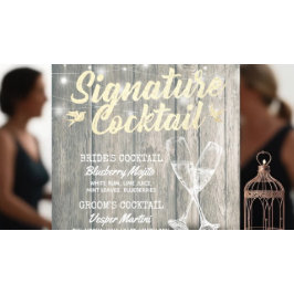 Trouw Signature Drankmenu Champagneglas Hout Poster