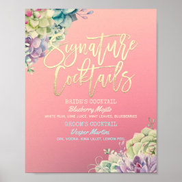 Trouw Signature Drink Menu Waterverf Succulent Poster