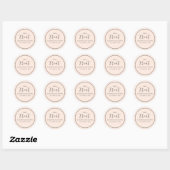 Trouw Simpele Calligrafie Script Behandel Perzik Ronde Sticker (Vel)