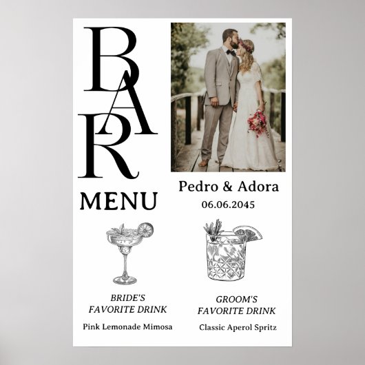 Trouw Simple Bar Menu Poster (Voorkant)