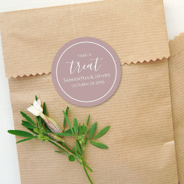 Trouw Simple Calligrafie Script Behandel Donker Bl Ronde Sticker