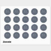 Trouw Simple Calligrafie Script Behandeling Grijs Ronde Sticker (Vel)