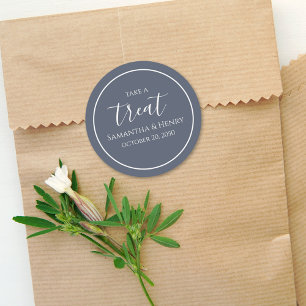 Trouw Simple Calligrafie Script Behandeling Grijs Ronde Sticker