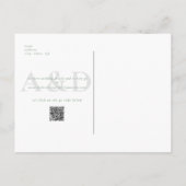 Trouw Simple Moderne Salie Save the Date Briefkaart (Achterkant)