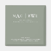 Trouw Simple Monogram Save Date Sage Magneet (Voorkant)