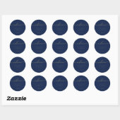Trouw Simple Navy Goud Script Welkom Ronde Sticker (Vel)