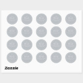 Trouw Simple Zilver Calligrafie Script Cadeautje Ronde Sticker (Vel)