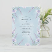 Trouw Sky Lilac Sprig Eucalyptus Kaart (Staand voorkant)