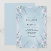 Trouw Sky Lilac Sprig Eucalyptus Kaart (Voorkant / Achterkant)