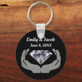 Trouw Sleutelhanger Diamanten Handen (Voorkant)