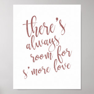 Trouw S'more Favor 8x10 Glitter Rose Gold Bord Poster