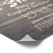 Trouw-Snap Hashtag Kantwerk Zonnebloem Houten Lich Poster (Hoek)