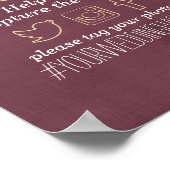 Trouw Snap Hashtag Modern Goud Roze Bourgondië Roo Poster (Hoek)