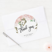 trouw sticker met rustieke roze rozen bedankt (Envelop)