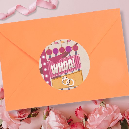Trouw sticker met vintage reclamebord