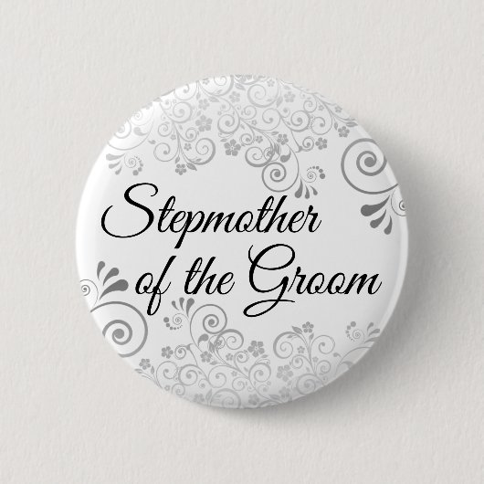 Trouw stiefmoeder van de bruidegom zilver filigraa ronde button 5,7 cm (Voorkant)
