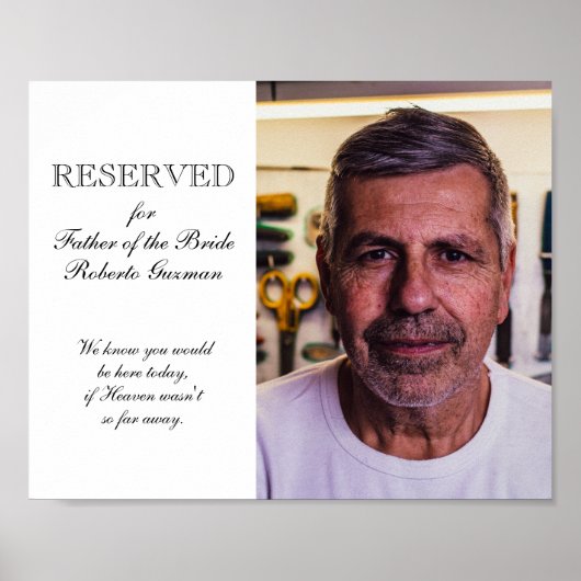 Trouw Stoel Herinnering Foto Vader Bruid Poster (Voorkant)