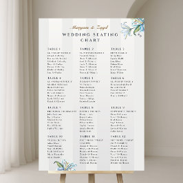 Trouw Stoelen Bord | Waterverf Blauwe Lelie Poster