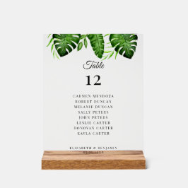 Trouw Stoelen Plattegrond Tafel Tropisch Groen Acryl Bord