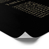 Trouw Stoelenindeling Bord Chic Goud Zwart Poster (Hoek)