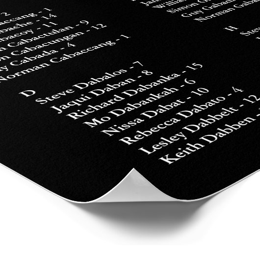 Trouw Stoelenindeling Bord met 200 Namen en Groene Poster (Hoek)