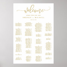 Trouw Stoelenkaart Goud Stuiterend Schrift Poster