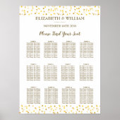 Trouw Stoelenkaart Met Gouden Harten Poster (Voorkant)