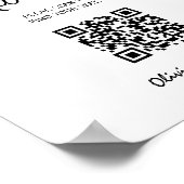 Trouw Stoelenkaart QR Code Elegante Script Poster (Hoek)