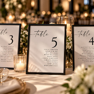 Trouw Stoelenkaart Tafel Nummers 8x10 Poster