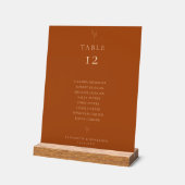 Trouw Stoelenkaart Tafel Terracotta Minimalistisch Acryl Bord (Hoek)