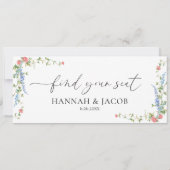 Trouw Stoelenkaart Welkomst Header met Wilde Bloem (Achterkant)