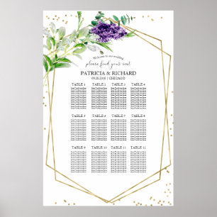Trouw Stoelenplan Elegante Groene Poster