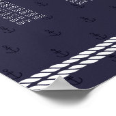 Trouw Stoelenplattegrond Blauw Anker Poster (Hoek)