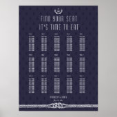 Trouw Stoelenplattegrond Blauw Anker Poster (Voorkant)