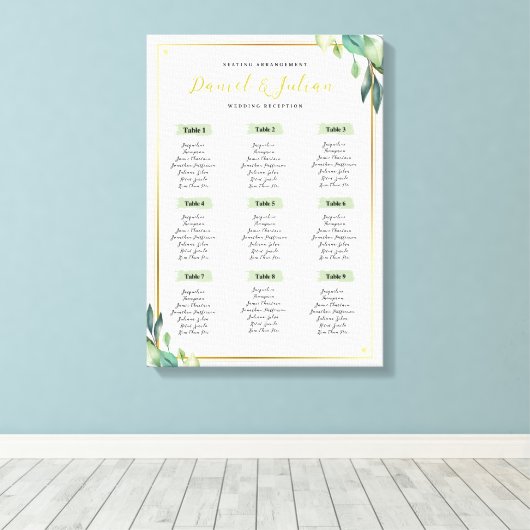 Trouw Stoelenplattegrond Canvas Afdruk (Insitu (Houten vloer))