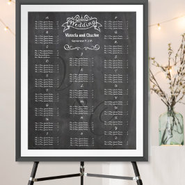 Trouw Stoelindeling Bord Vintage Krijtbord Gast Poster