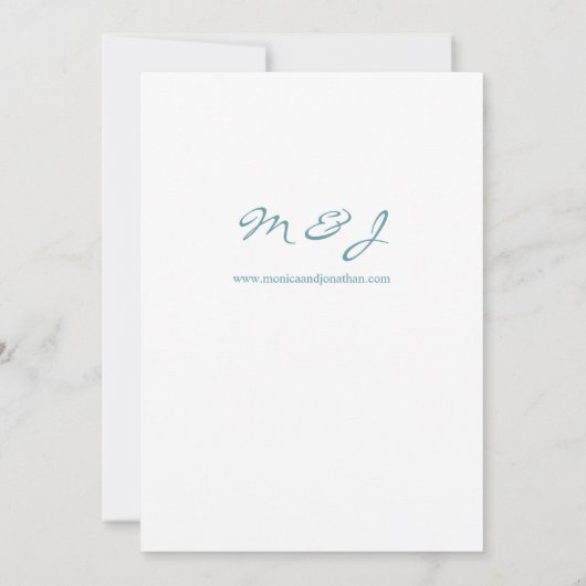 Trouw Stof Blauw Bloem 2 Kaart (Achterkant)