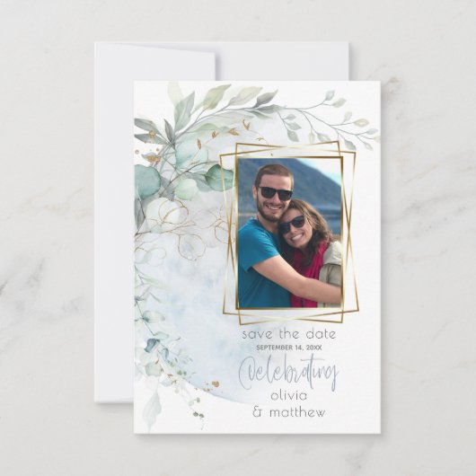 Trouw | Stofblauw Verliefd tot over de maan Kaart (Voorkant)