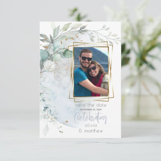 Trouw | Stofblauw Verliefd tot over de maan Kaart (Staand voorkant)