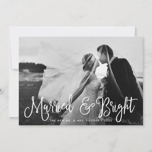 Trouw & Stralende Nieuwgetrouwde Feestdagen Fotoka Feestdagenkaart (Voorkant)