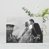 Trouw & Stralende Nieuwgetrouwde Feestdagen Fotoka Feestdagenkaart (Staand voorkant)