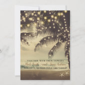 Trouw Strand Oceaan Palmboom & Lichtjes Kaart (Voorkant)