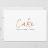 Trouw Taart Smaak Bord | Stijlvolle Gouden Roos Kaart (Voorkant)