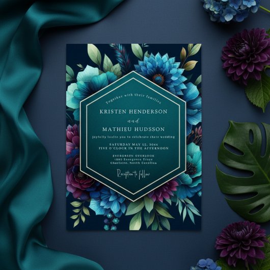 Trouw Teal Moody Bloom Kaart