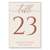 Trouw terracotta beige script zitplaatsen kaart (Achterkant)