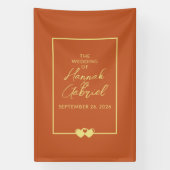 Trouw Terracotta en Goud Spandoek (Verticaal)