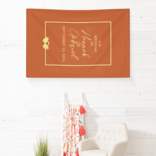 Trouw Terracotta en Goud Spandoek (Insitu)