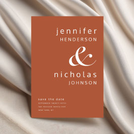 Trouw Terracotta Modern Ampersand Typografie Save The Date