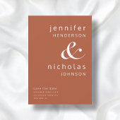 Trouw Terracotta Modern Ampersand Typografie Save The Date